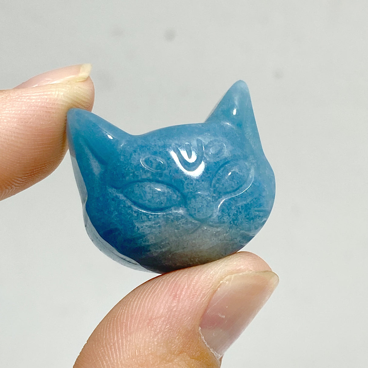 Trolleite Stone Cat Head Carving Wholesale