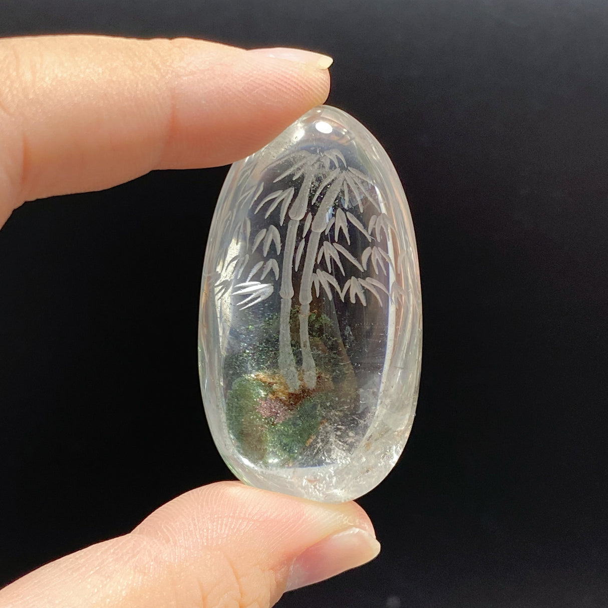 3 Pieces Bamboo Garden Quartz Inner Scene Carving