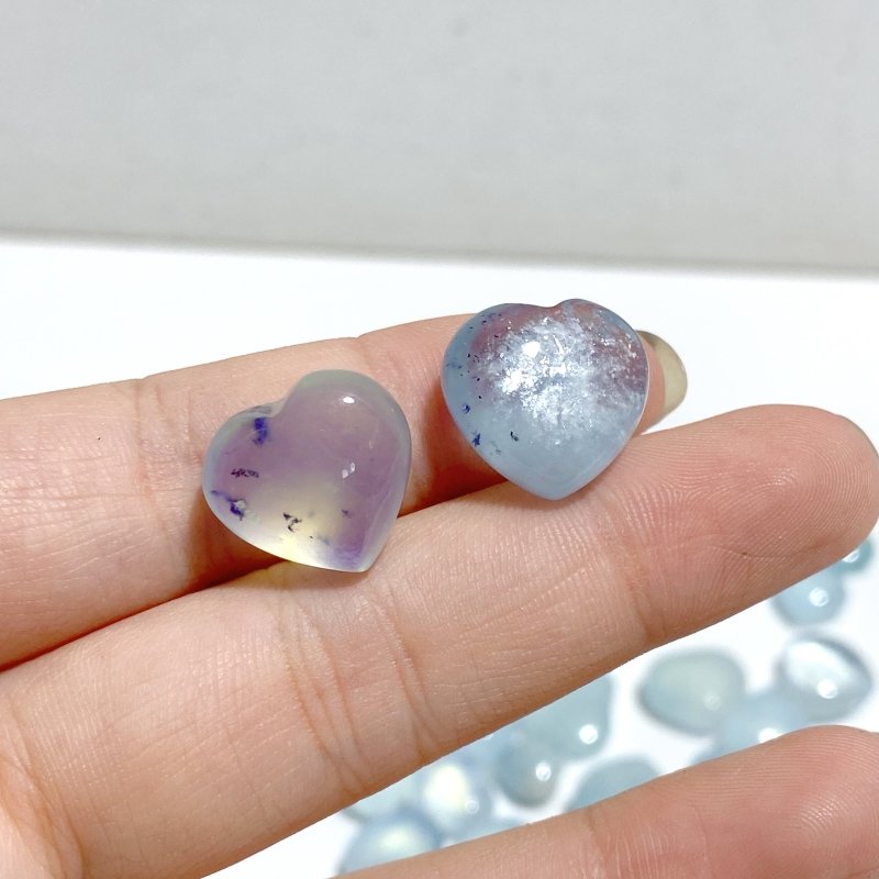 1-2cm Mixed Size Aquamarine Heart Wholesale -Wholesale Crystals
