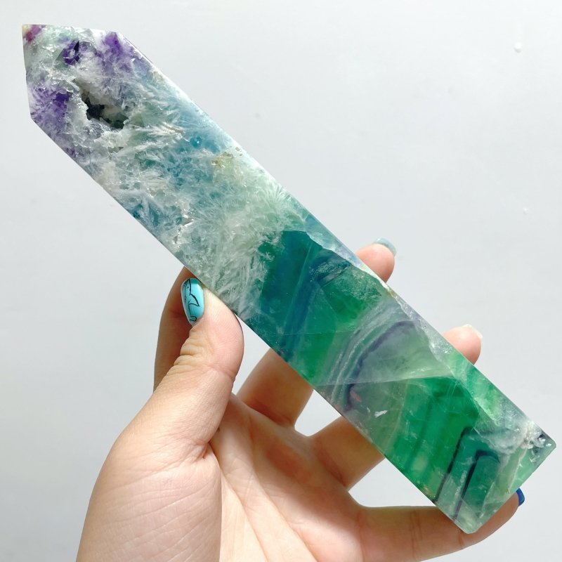 10 Pieces Large Feather Fluorite Four - Sided Tower Points - Wholesale Crystals