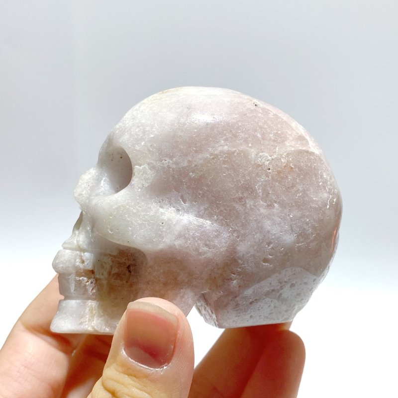 10 Pieces Sakura Flower Agate Skull Carving Clearance - Wholesale Crystals