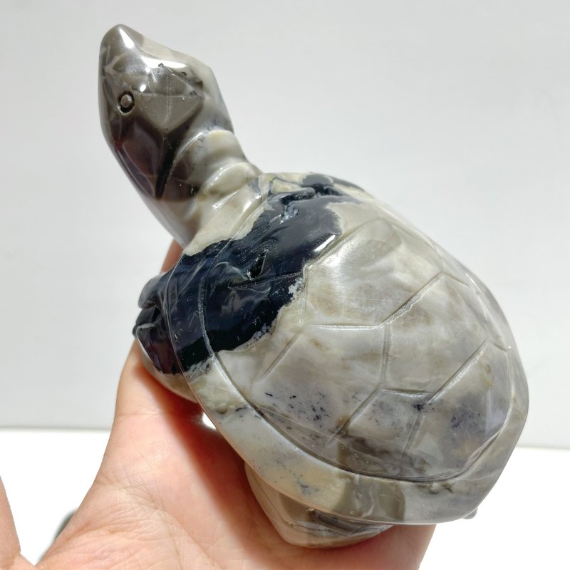 10 Pieces Volcano Agate Turtle Carving(UV - Reactive) - Wholesale Crystals