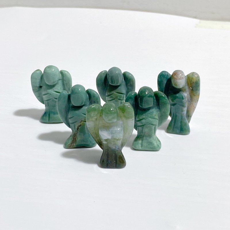 10 Types Mini Angel Carving Rose Quartz Moss Agate -Wholesale Crystals