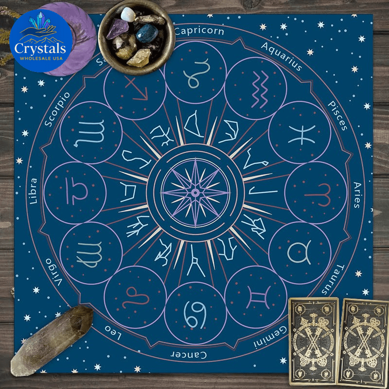 10 Zodiac Altar(1 - 2) Tarot Tablecloth - Wholesale Crystals