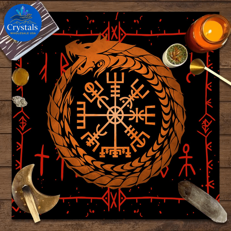 11 Mystical Runes Starry Sky Moon Phase Tarot Tablecloth - Wholesale Crystals