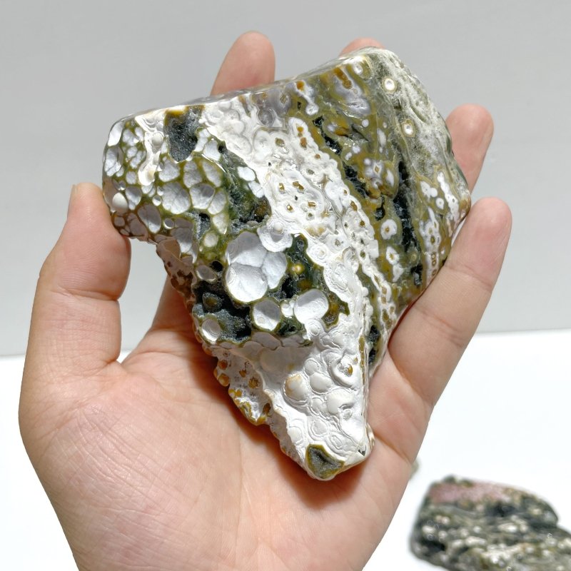 11 Pieces 8th Vein Ocean Jasper Free Form Mixed Size A03 - Wholesale Crystals