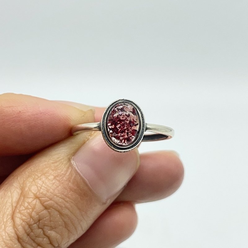 11 Pieces Beautiful Cacoxenite Super7 Amethyst Sterling Silver Different Styles Ring -Wholesale Crystals