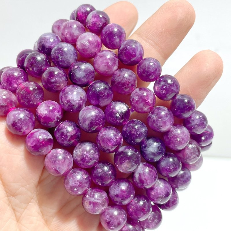 11 Pieces Beautiful Spark Lepidolite High Quality Bracelets (HGUB26) - Wholesale Crystals