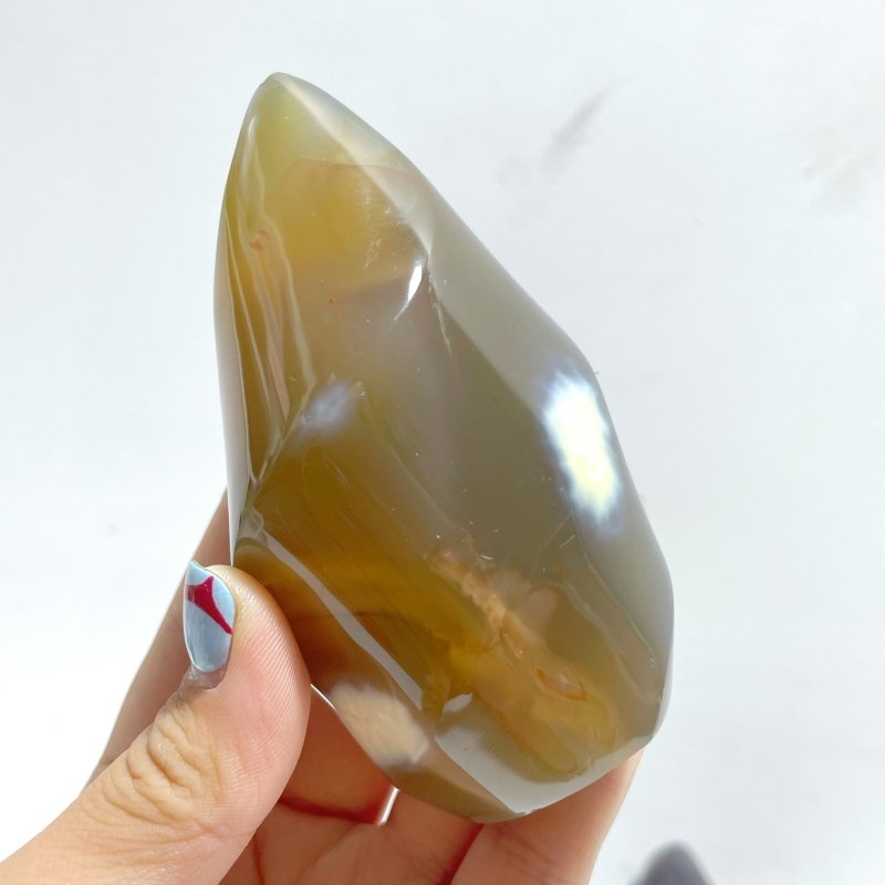 11 Pieces Black Orca Agate Flame Carving 4 - Wholesale Crystals