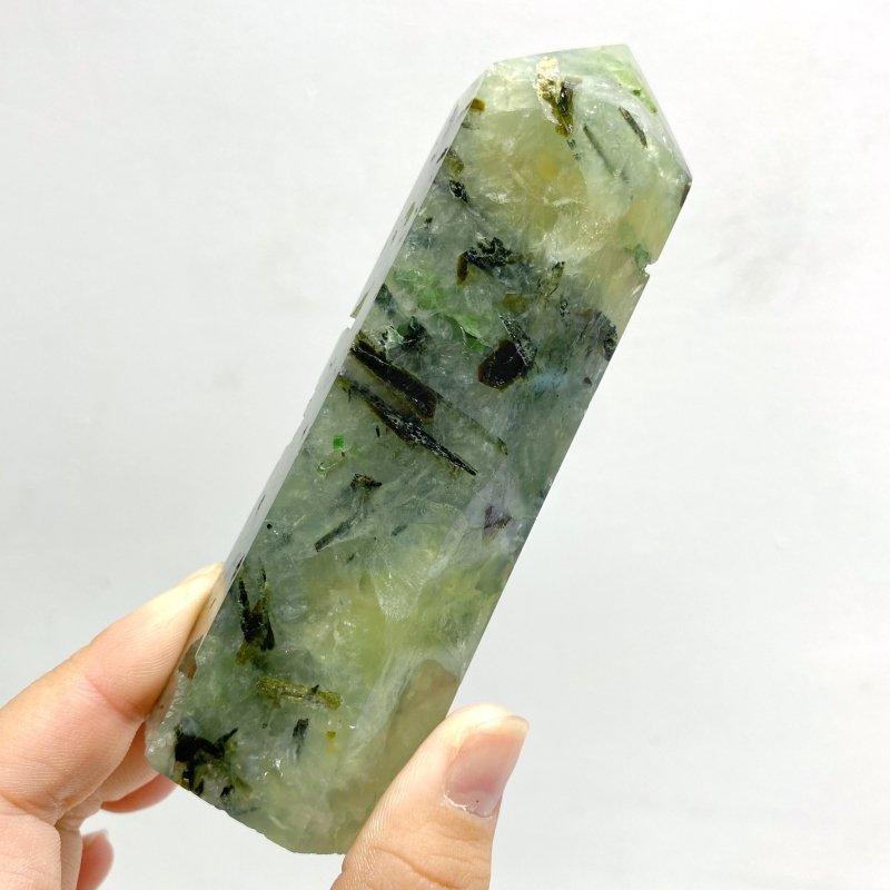11 Pieces Large Green Prehnite Stone Tower - Wholesale Crystals