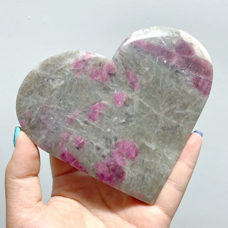 11 Pieces Large Red Tourmaline Heart - Wholesale Crystals