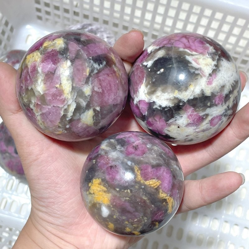 11 Pieces Pink Tourmaline Spheres Balls - Wholesale Crystals