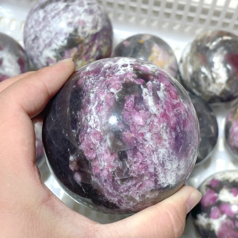 11 Pieces Pink Tourmaline Spheres Balls - Wholesale Crystals