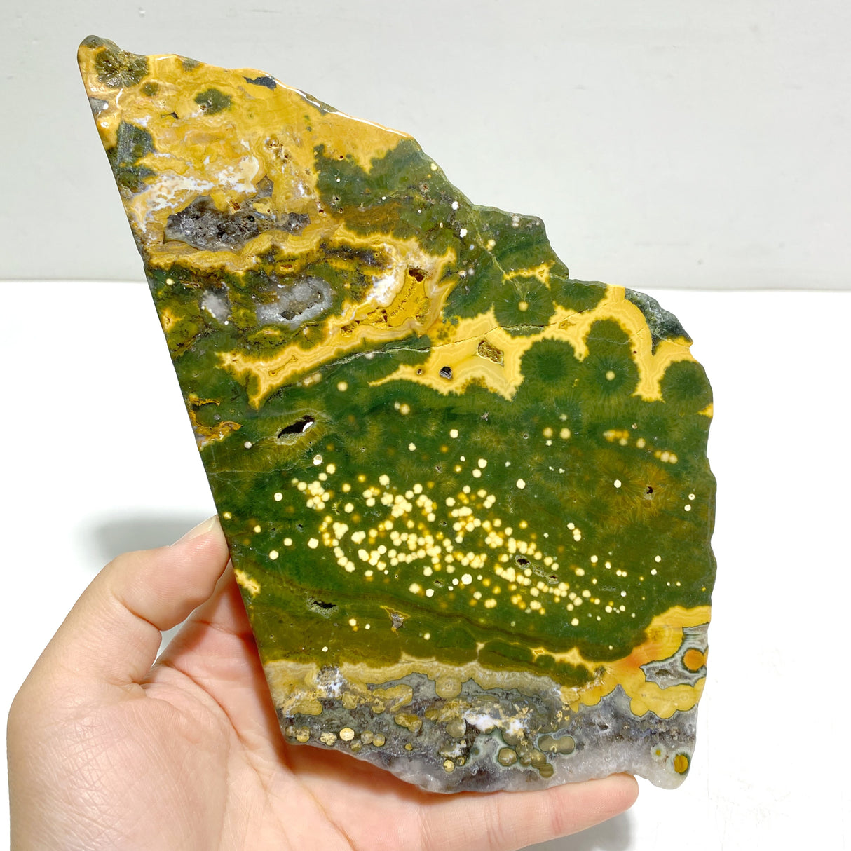 Unique 8th Vein Ocean Jasper Slab With Stand #8