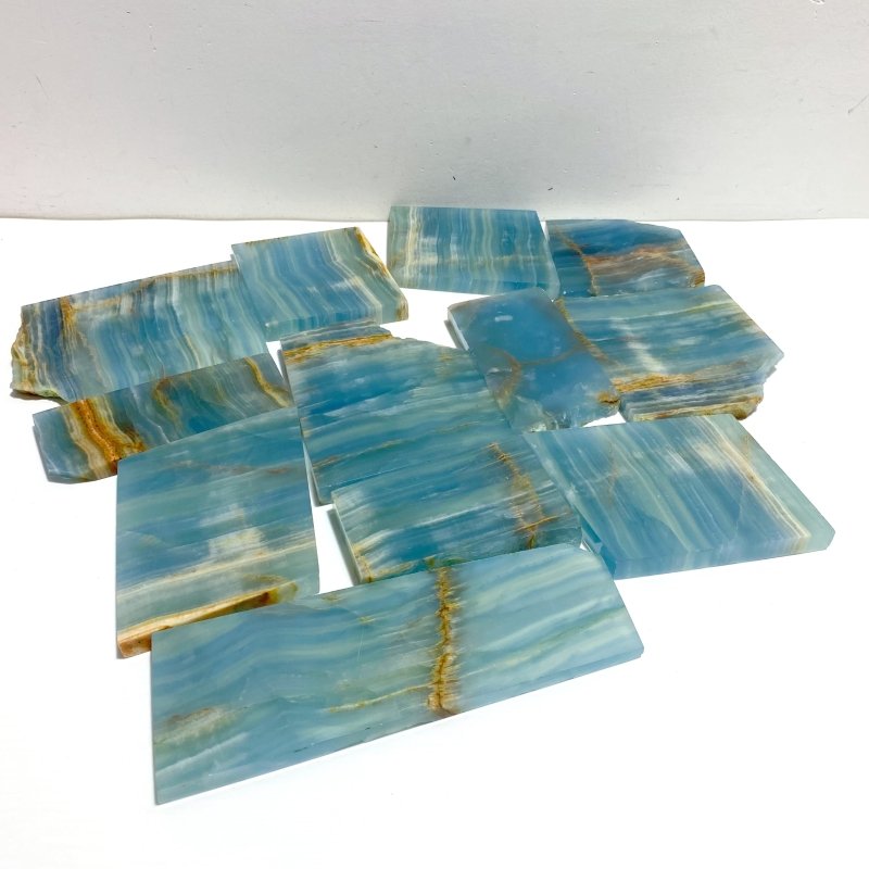 12 Pieces Blue Onyx Slab - Wholesale Crystals