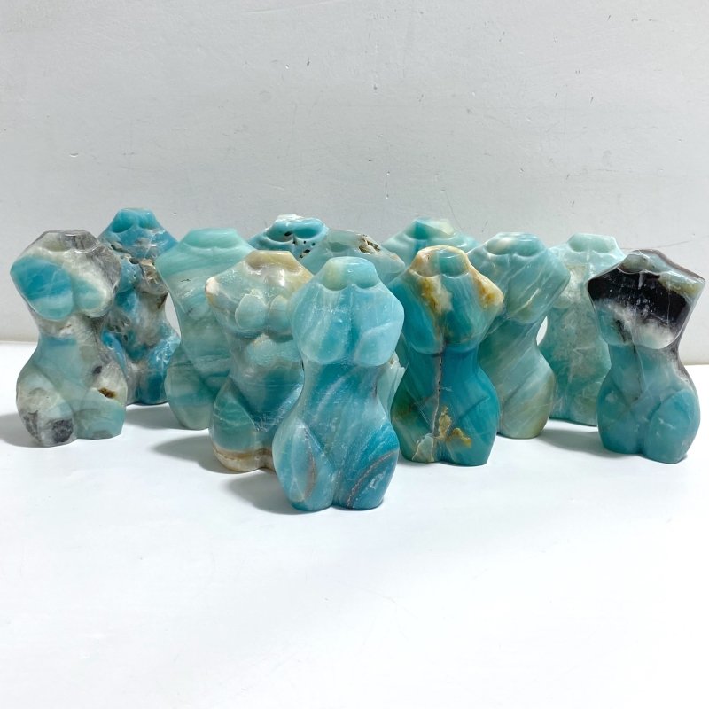 12 Pieces Caribbean Calcite Goddess Body Carving Closeout -Wholesale Crystals