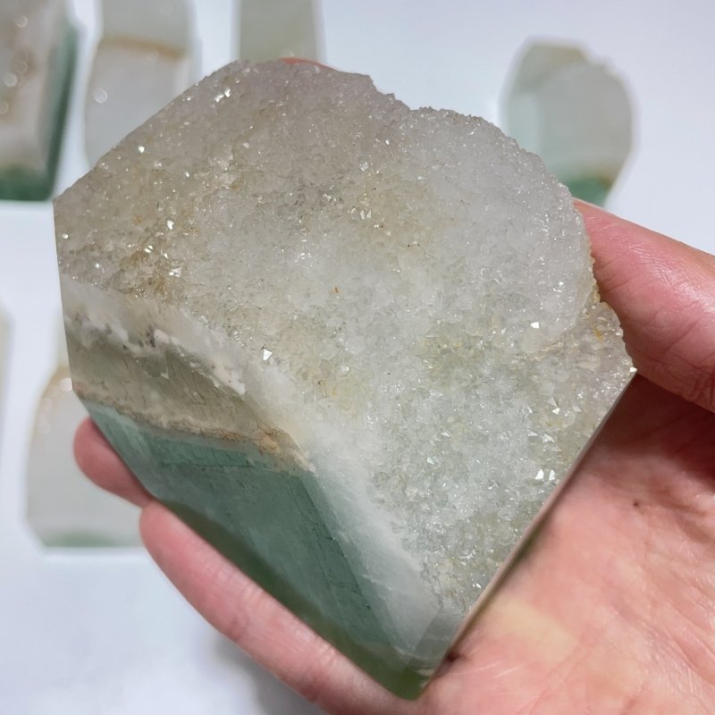 12 Pieces Fluorite Geode Druzy Tower Points -Wholesale Crystals