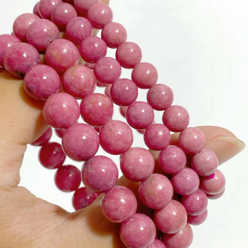 12 Pieces High Quality Rhodonite Bracelets -Wholesale Crystals