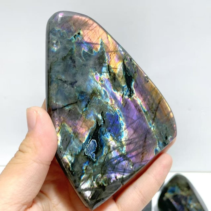 12 Pieces Large Beautiful Polished Purple Blue Labradorite Free Form - Wholesale Crystals