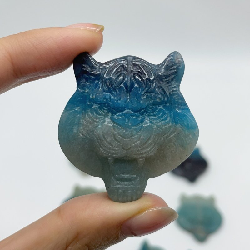 12 Pieces Trolleite Stone Lion Head Crystal Carving -Wholesale Crystals