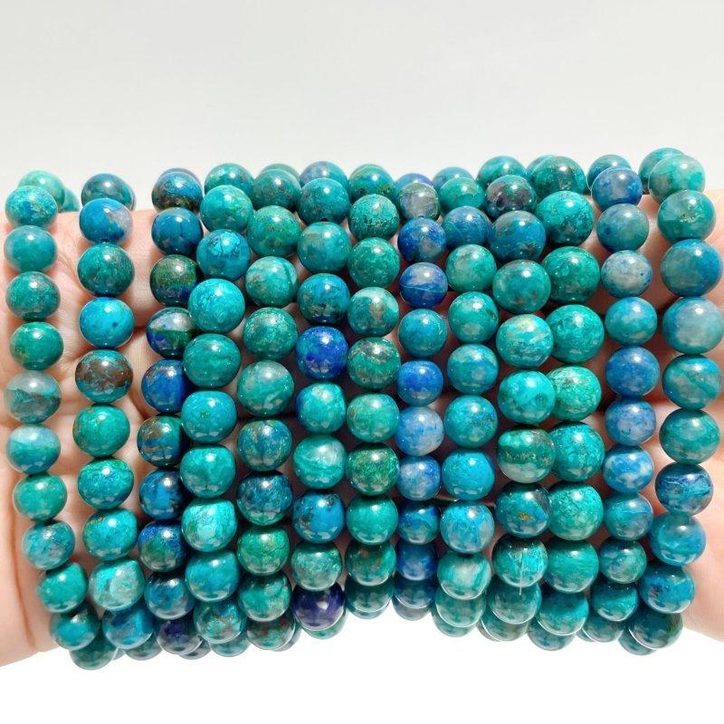 13 Pieces 8mm Chrysocolla Bracelets - Wholesale Crystals