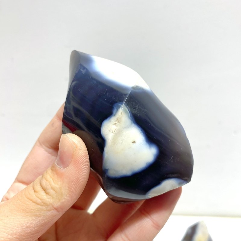 13 Pieces Black Orca Agate Flame Carving 4 - Wholesale Crystals