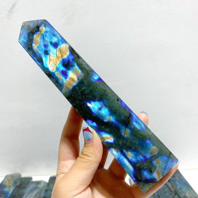 13 Pieces Flash Labradorite Tower Point - Wholesale Crystals