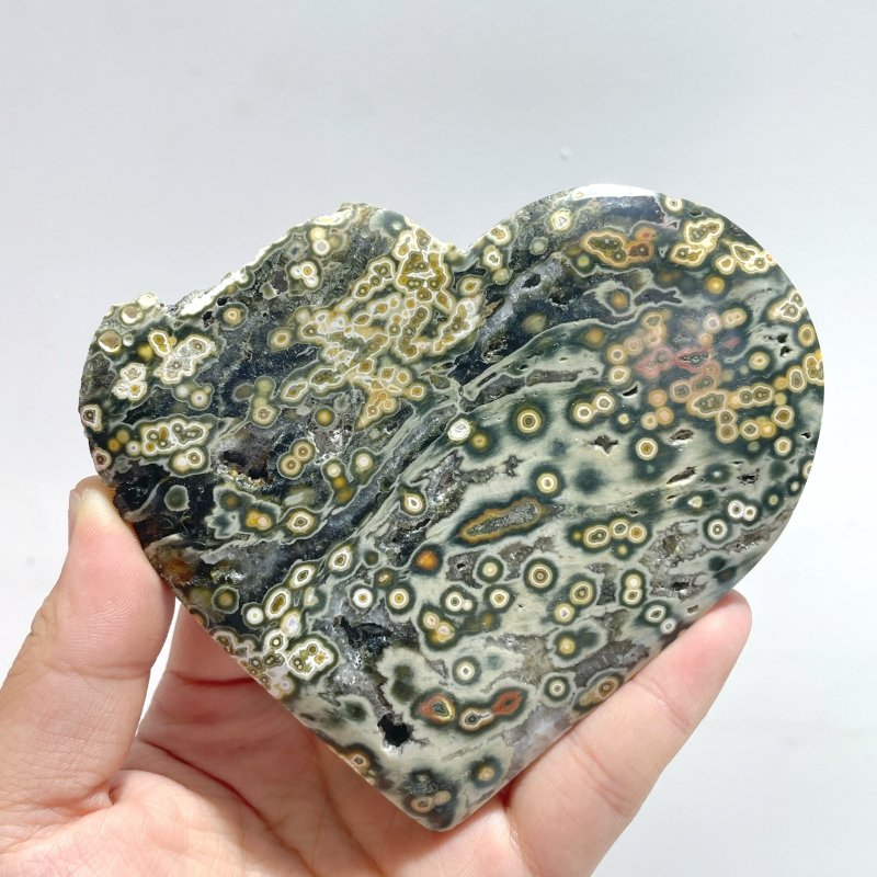 13 Pieces Large 8th Vein Ocean Jasper Heart 2 - Wholesale Crystals