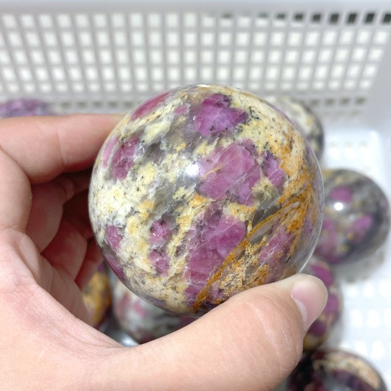 13 Pieces Pink Tourmaline Spheres Balls - Wholesale Crystals