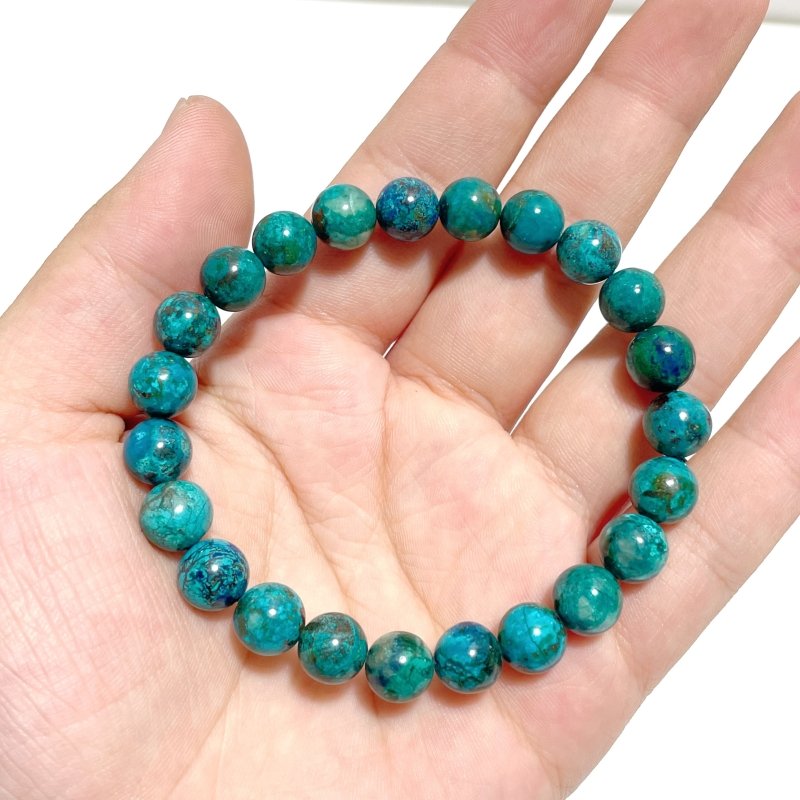 14 Pieces 8mm Chrysocolla Bracelets - Wholesale Crystals
