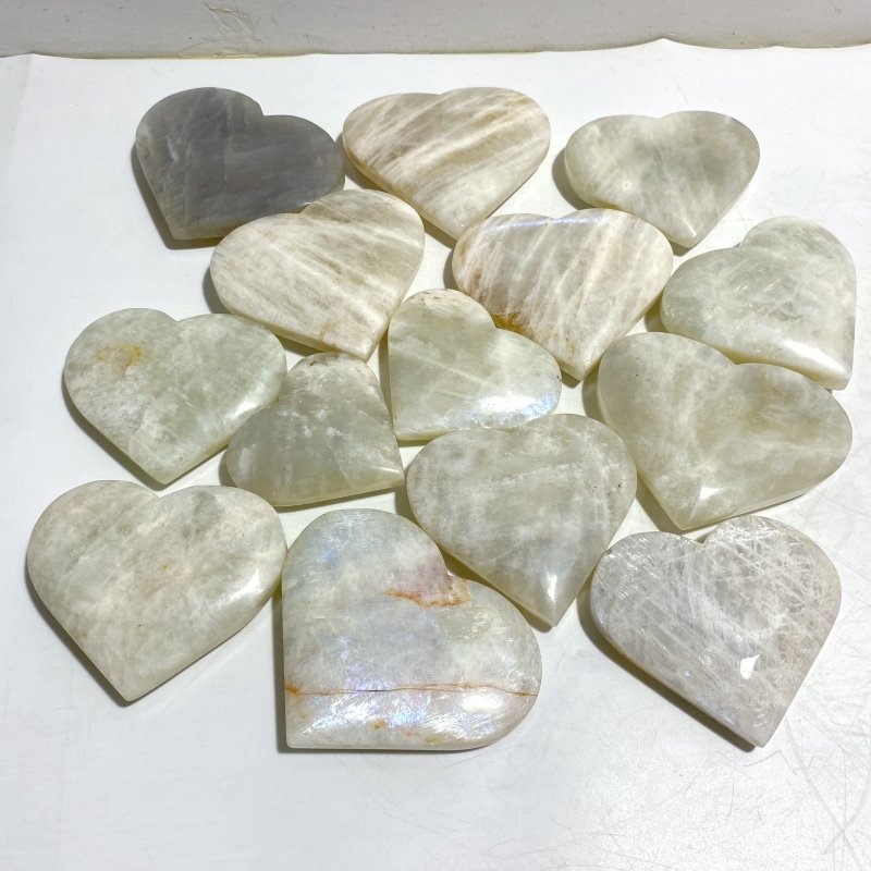 14 Pieces Moonstone Heart -Wholesale Crystals