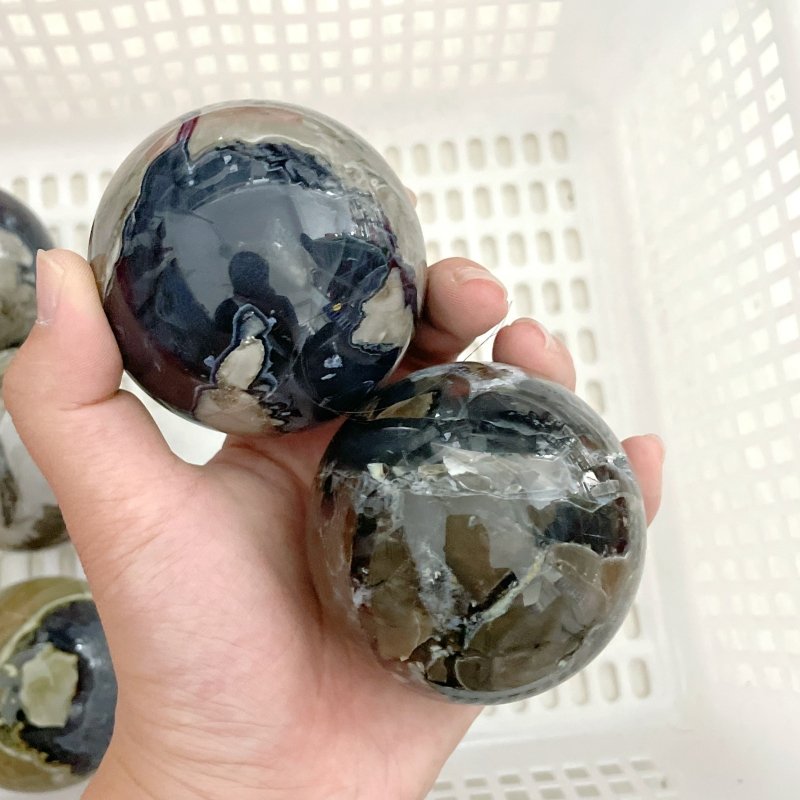 14 Pieces Volcano Agate Sphere(UV - Reactive) - Wholesale Crystals