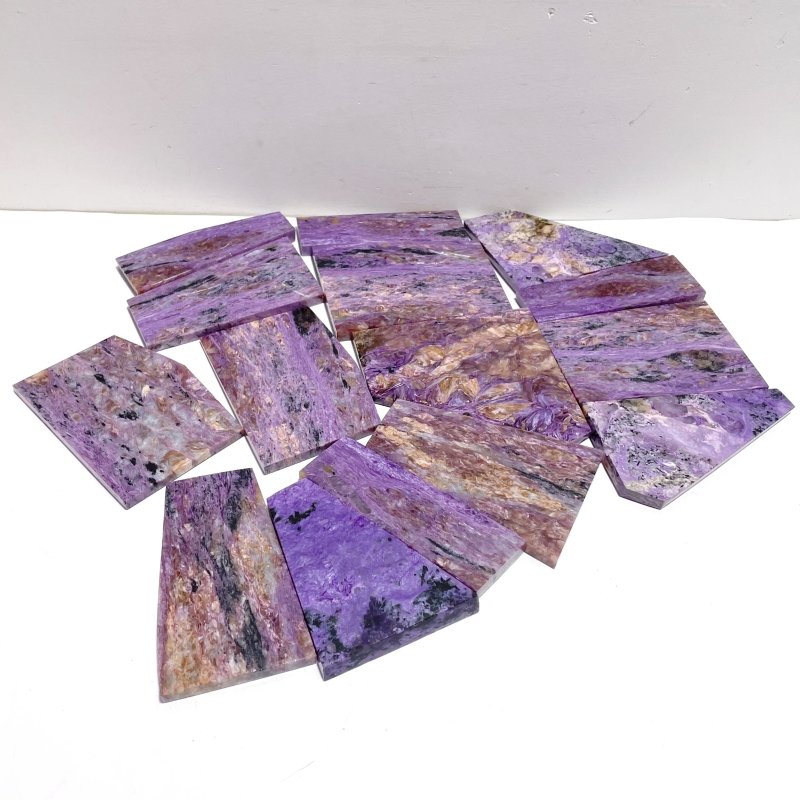 15 Pieces High Quality Charoite Slab - Wholesale Crystals