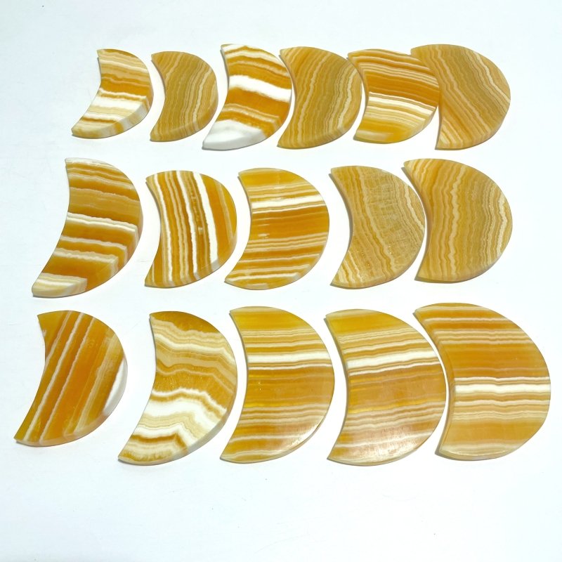16 Pieces Beautiful Yellow Calcite Moon - Wholesale Crystals