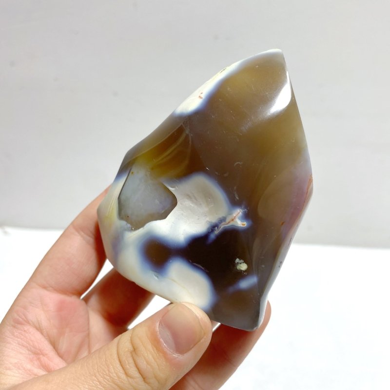 16 Pieces Black Orca Agate Flame Carving 3 - Wholesale Crystals