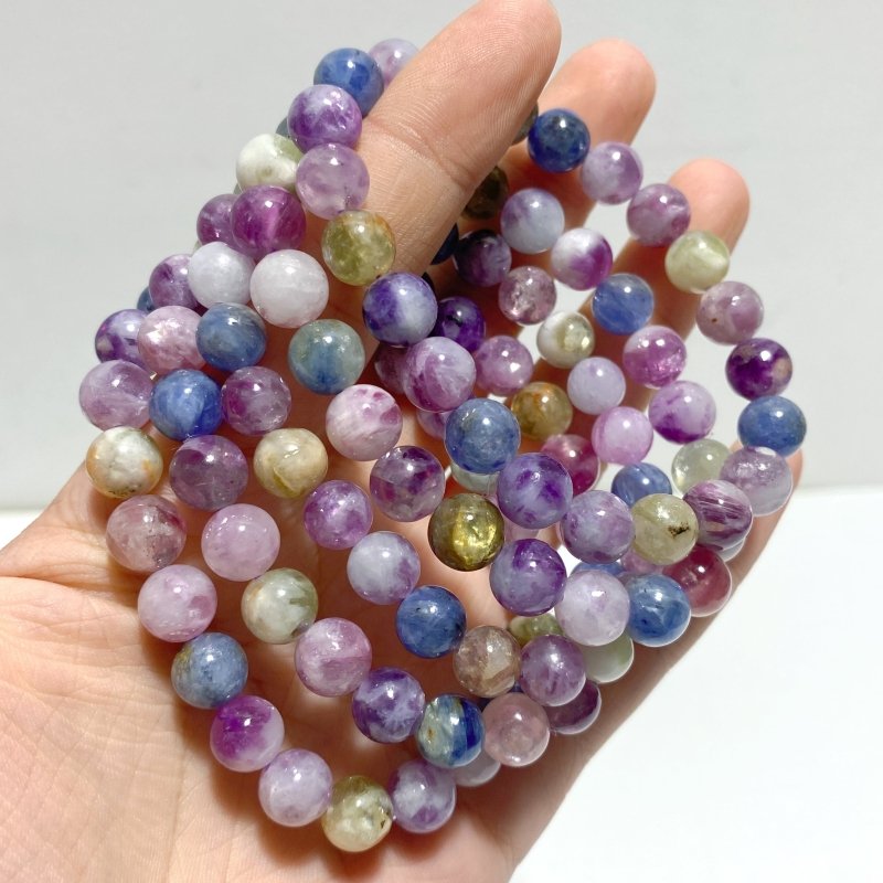 17 Pieces 8mm Colorful Spark Mica Mixed Color Bracelets - Wholesale Crystals