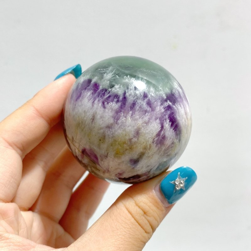 17 Pieces Beautiful Feather Fluorite Sphere Balls - Wholesale Crystals