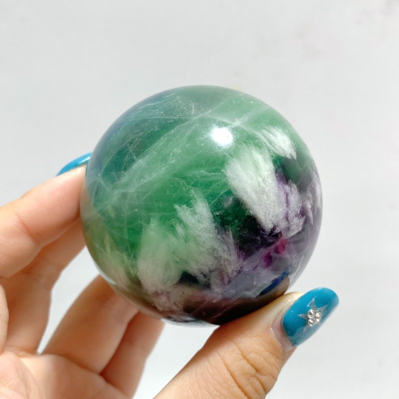 17 Pieces Beautiful Feather Fluorite Sphere Balls - Wholesale Crystals