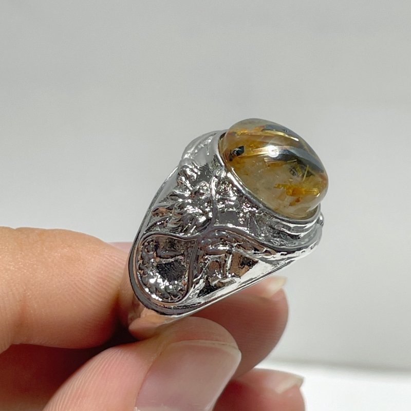 17 Pieces Golden Rutile Quartz Different Styles Ring - Wholesale Crystals