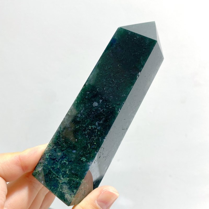 17 Pieces Moss Agate Four - Sided Points - Wholesale Crystals