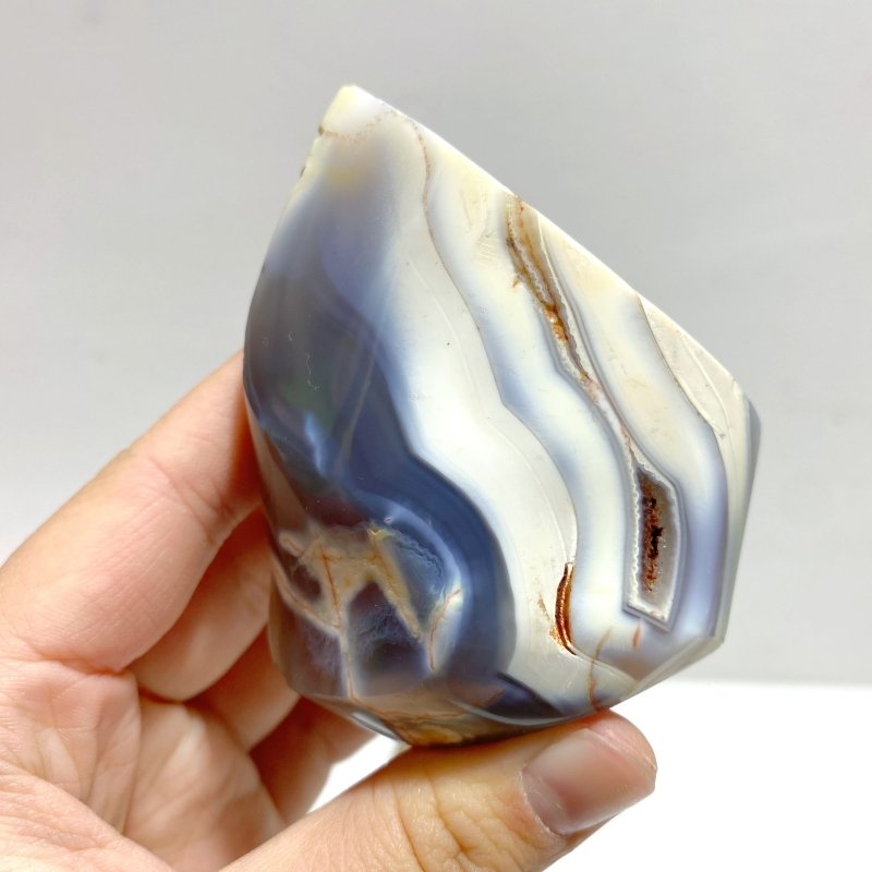 18 Pieces Black Orca Agate Flame Carving 4 - Wholesale Crystals