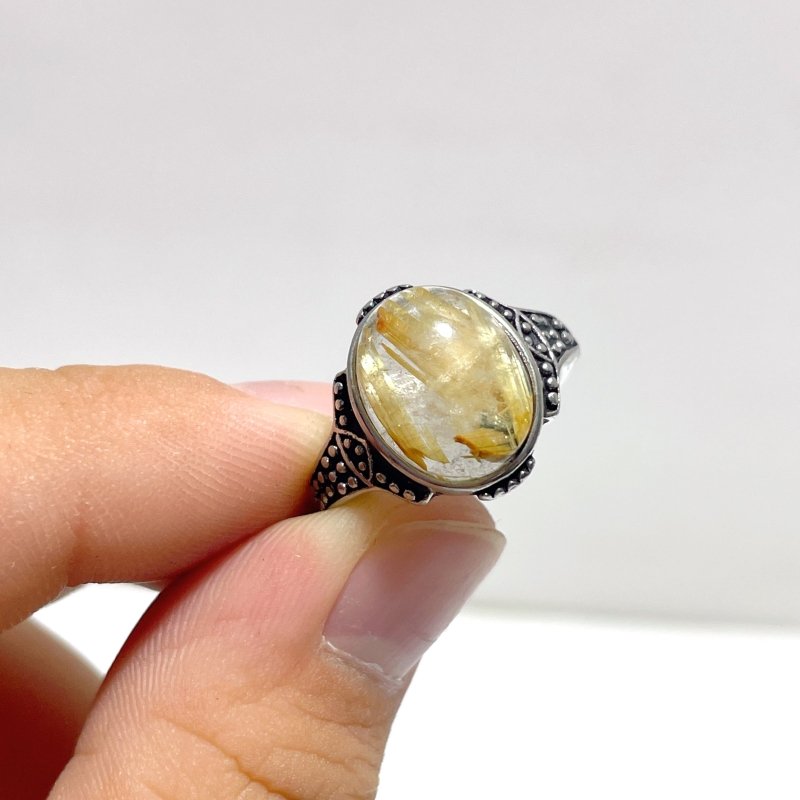 19 Pieces Beautiful Gold Rutile Quartz Different Styles Ring - Wholesale Crystals