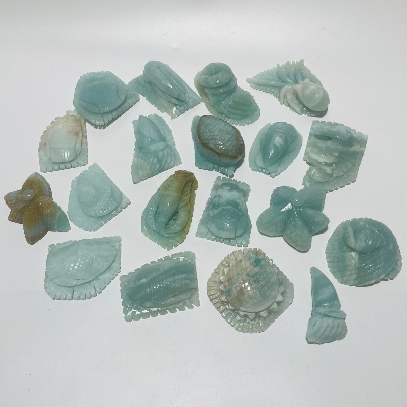 19 Pieces Caribbean Calcite Marine Animals Carving -Wholesale Crystals