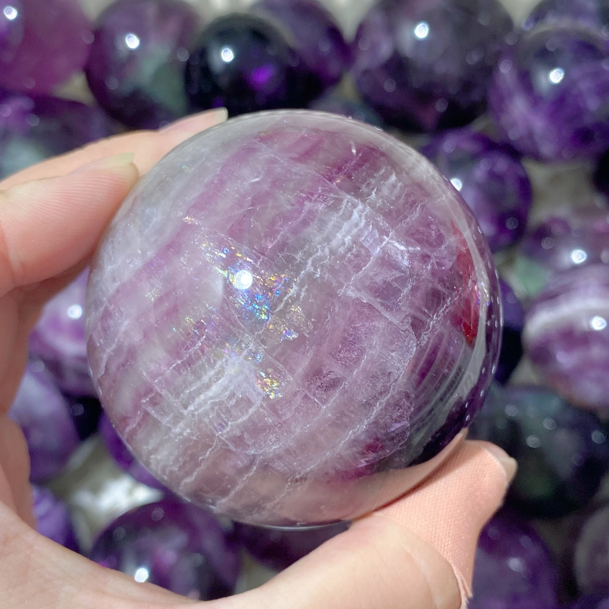 89 Pieces Beautiful Purple Fluorite Spheres (Sea Freight Only)