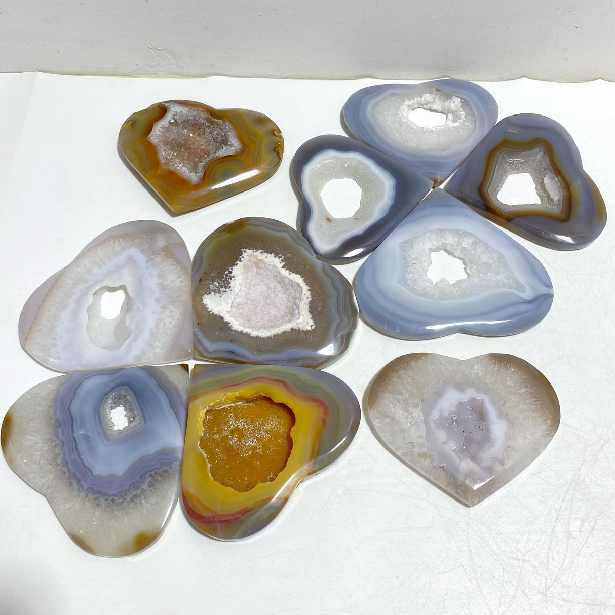 10 Pieces Geode Druzy Agate Heart