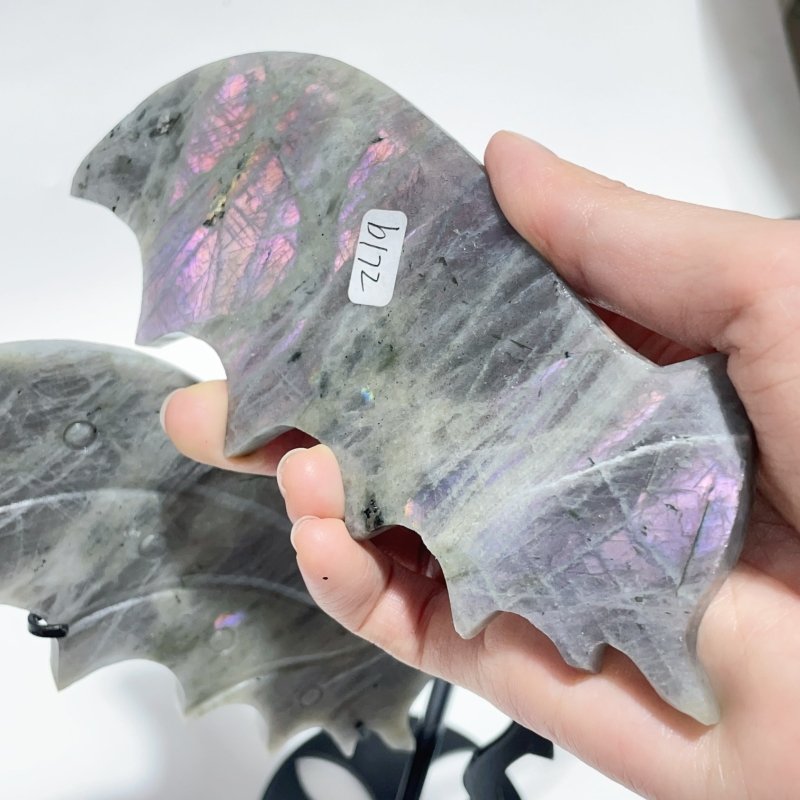 2 Pairs Labradorite Flying Dragon Wing With Stand -Wholesale Crystals
