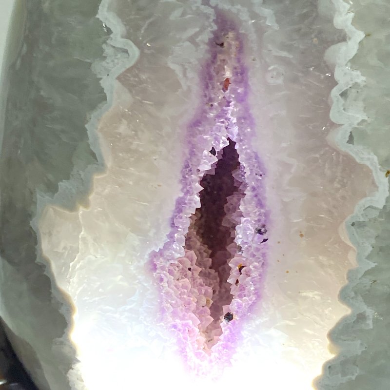 2 Pieces Amethyst Mixed Geode Agate Dinosaur Egg With Stand - Wholesale Crystals