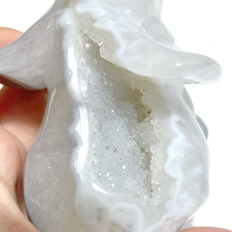 2 Pieces Beautiful Geode Agate Druzy Elephant Carving - Wholesale Crystals