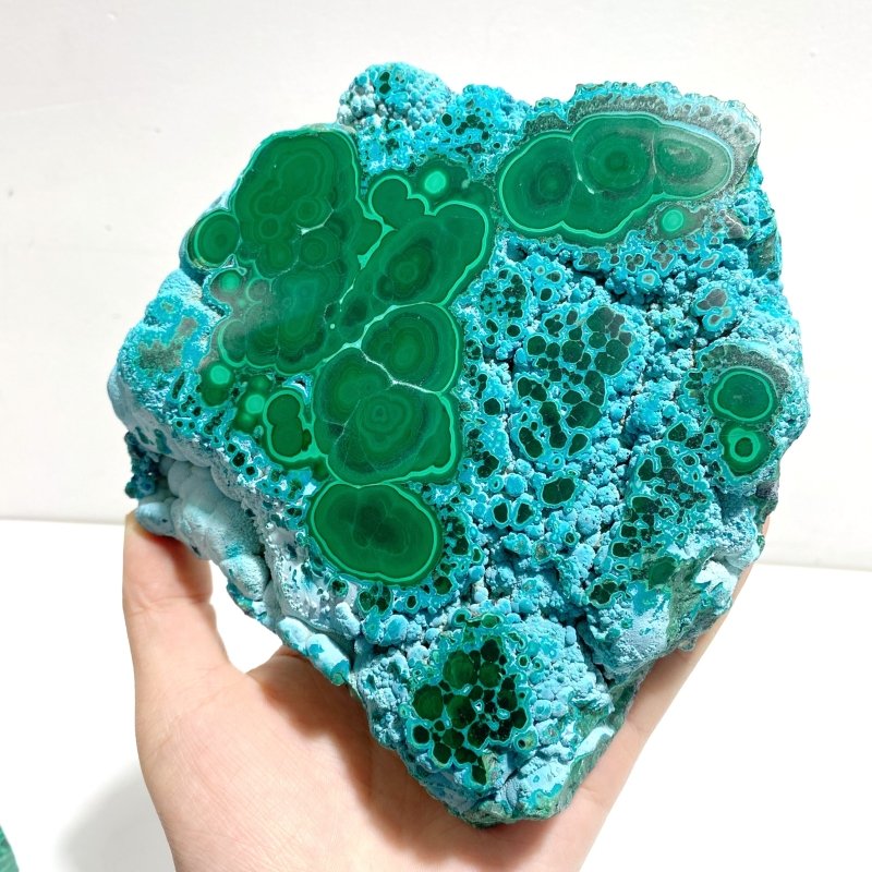 2 Pieces High Quality Beautiful Chrysocolla Mixed Malachite Slab Specimen 3 - Wholesale Crystals