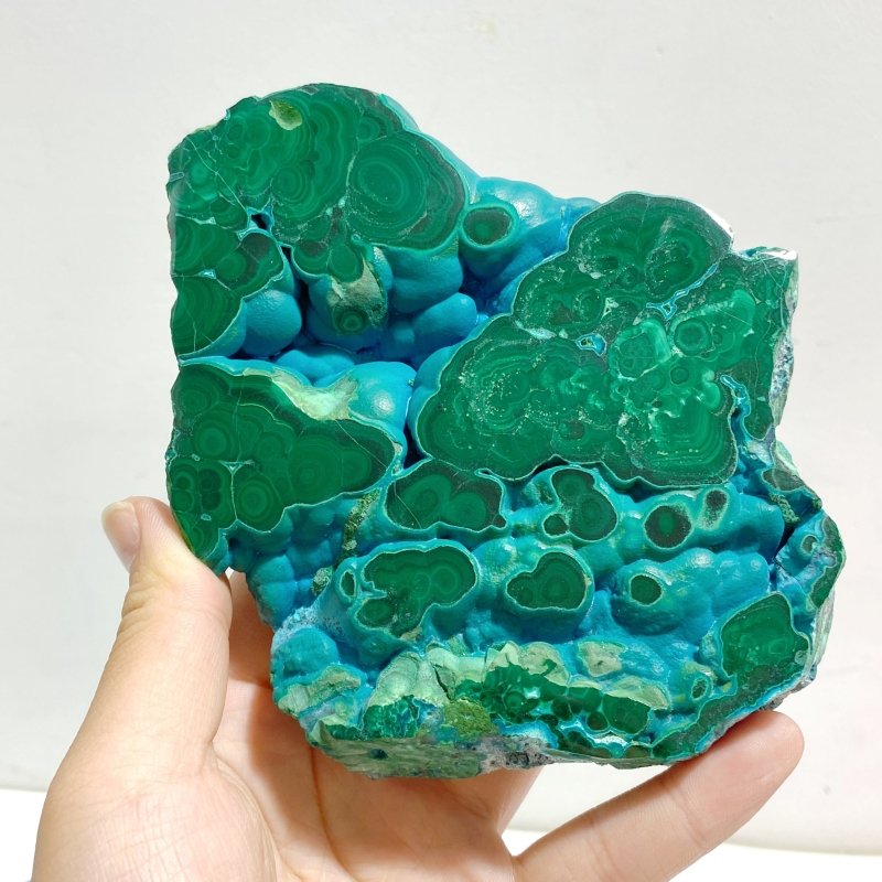 2 Pieces High Quality Chrysocolla Mixed Malachite Slab Specimen 15 - Wholesale Crystals